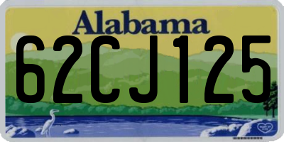 AL license plate 62CJ125