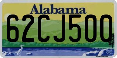 AL license plate 62CJ500