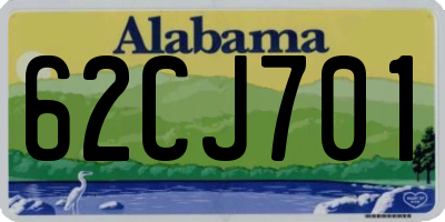 AL license plate 62CJ701