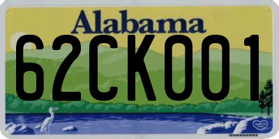 AL license plate 62CK001