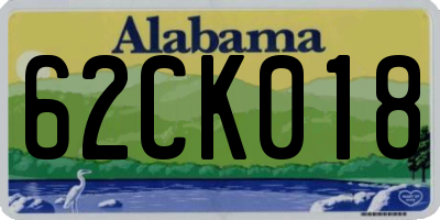 AL license plate 62CK018