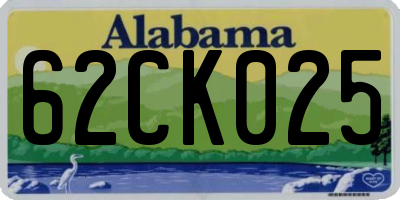 AL license plate 62CK025