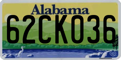 AL license plate 62CK036