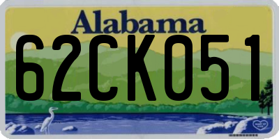 AL license plate 62CK051