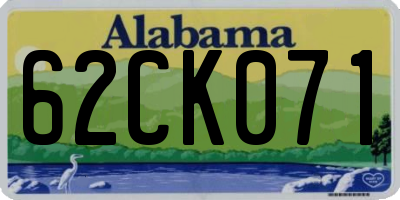 AL license plate 62CK071