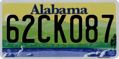 AL license plate 62CK087