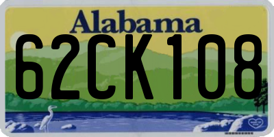 AL license plate 62CK108