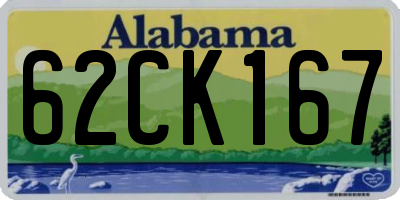 AL license plate 62CK167