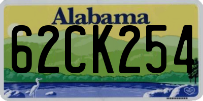 AL license plate 62CK254