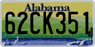 AL license plate 62CK351