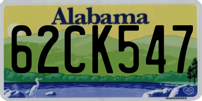 AL license plate 62CK547