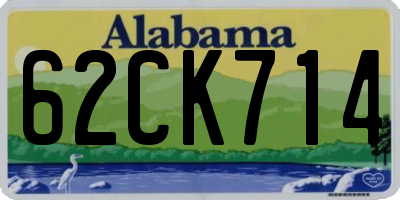 AL license plate 62CK714
