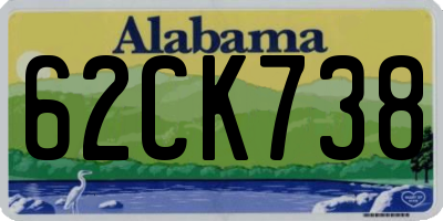 AL license plate 62CK738