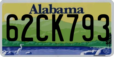 AL license plate 62CK793