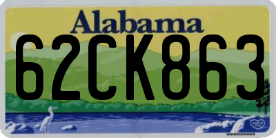 AL license plate 62CK863