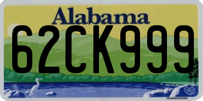 AL license plate 62CK999