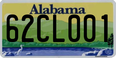AL license plate 62CL001