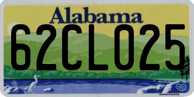 AL license plate 62CL025