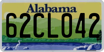 AL license plate 62CL042
