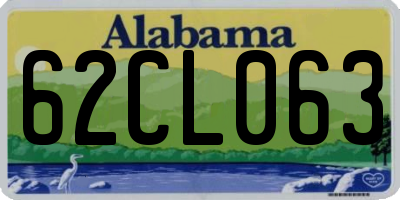 AL license plate 62CL063