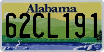 AL license plate 62CL191