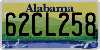 AL license plate 62CL258
