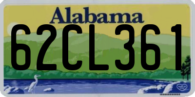 AL license plate 62CL361