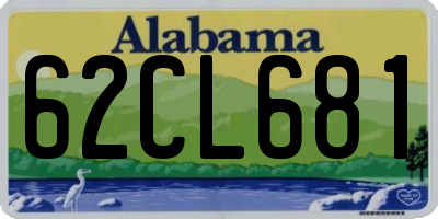 AL license plate 62CL681