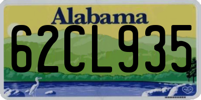 AL license plate 62CL935
