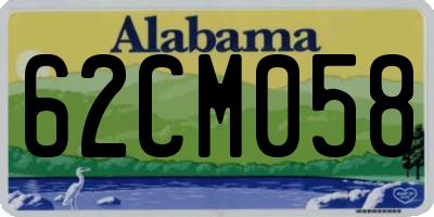 AL license plate 62CM058