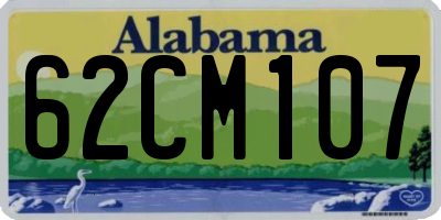 AL license plate 62CM107