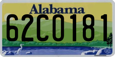 AL license plate 62CO181