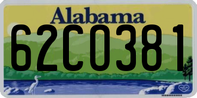 AL license plate 62CO381
