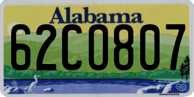 AL license plate 62CO807