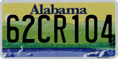 AL license plate 62CR104
