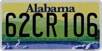 AL license plate 62CR106