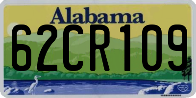 AL license plate 62CR109