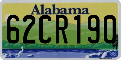 AL license plate 62CR190