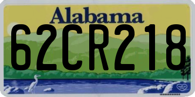 AL license plate 62CR218