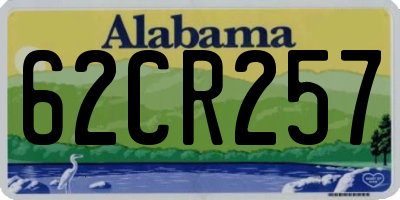 AL license plate 62CR257