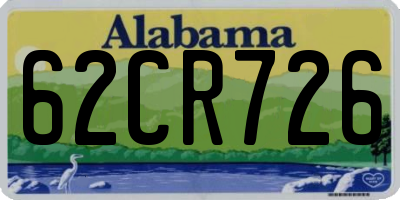 AL license plate 62CR726