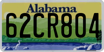 AL license plate 62CR804