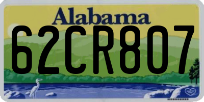 AL license plate 62CR807