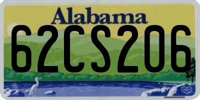 AL license plate 62CS206