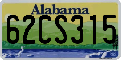 AL license plate 62CS315