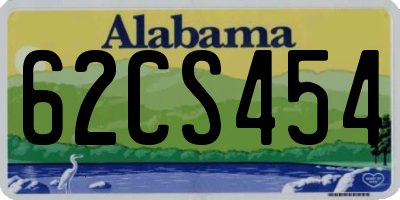 AL license plate 62CS454