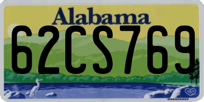 AL license plate 62CS769