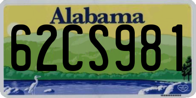 AL license plate 62CS981