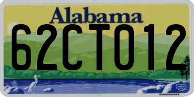AL license plate 62CT012