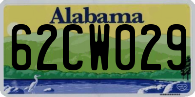 AL license plate 62CW029